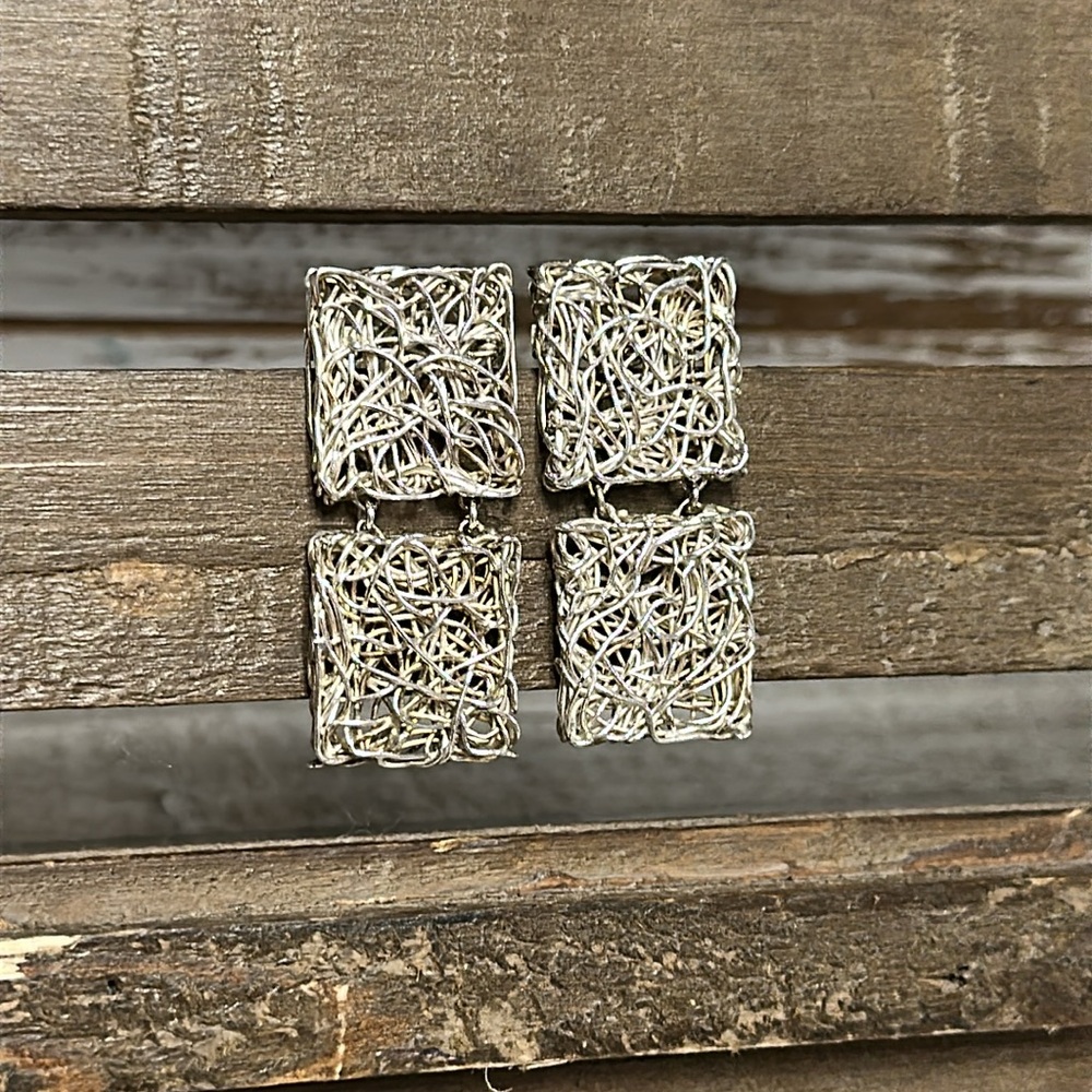 Sterling Silver 925 Great Shape Solid Mesh Wire W… - image 2